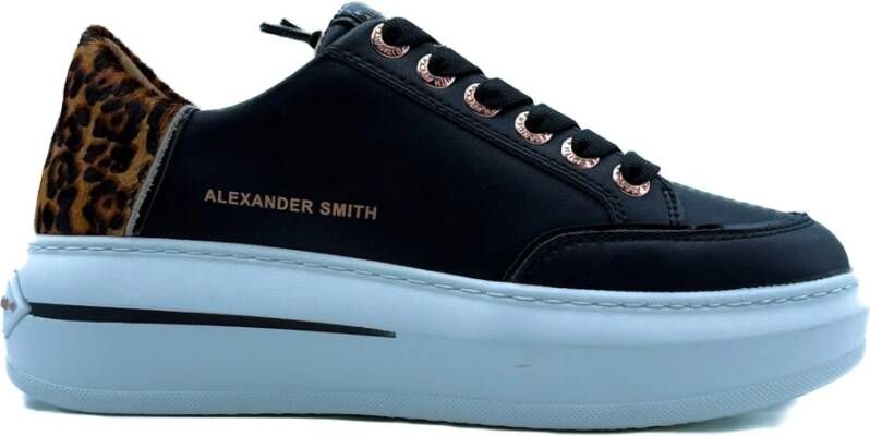 ALEXANDER SMITH Lage Sneakers Dames Lancaster Woman Maat: 38 Materiaal: Leer Kleur: Zwart