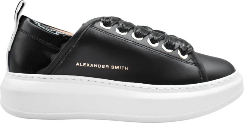 Alexander Smith Zwarte Veterschoenen voor Dames Aw23 Zwart Dames