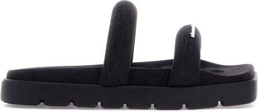 Alexander wang Denim Slide Sandalen met Tubulaire Banden Black Dames