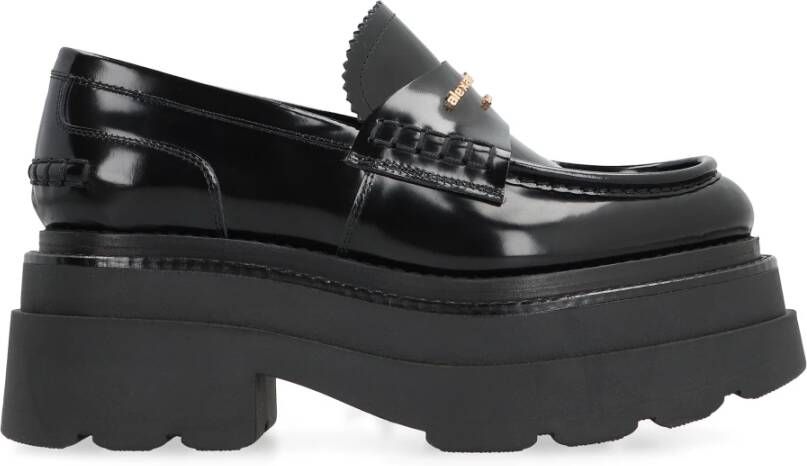 Alexander wang Punk-geïnspireerde Platform Loafers in Zwart Leer Black Dames