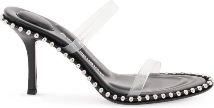 Alexander wang Leren Muiltjes met PVC Bandjes en Studs Black Dames