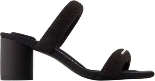 Alexander wang Vierkante Open Teen Zwarte Sandalen Black Dames