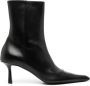 Alexander wang Viola Leren Laarzen met Goudkleurig Logo Black Dames - Thumbnail 1