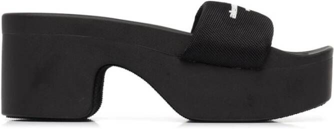 Alexander wang Zwarte Hak Platform Slide Black Dames