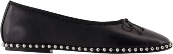 Alexander wang Zwarte leren ballerina met ballchain detail Black Dames