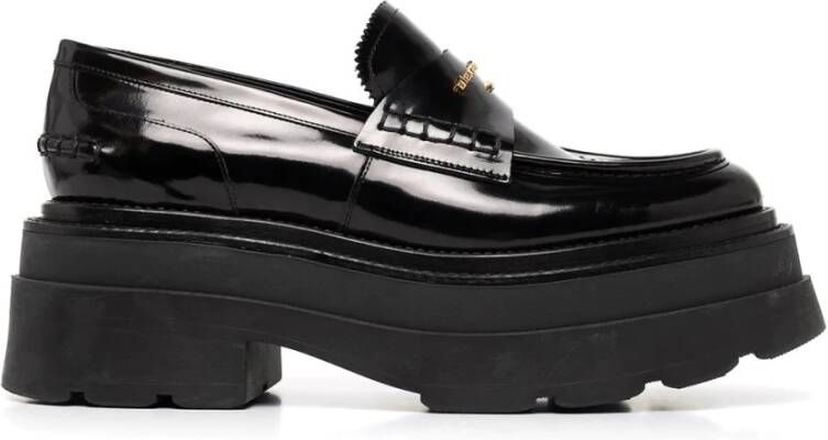 alexander wang Zwarte Leren Platform Loafers Black Dames