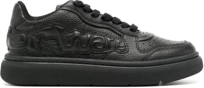 Alexander wang Zwarte leren sneaker met geperforeerde neus Black Heren