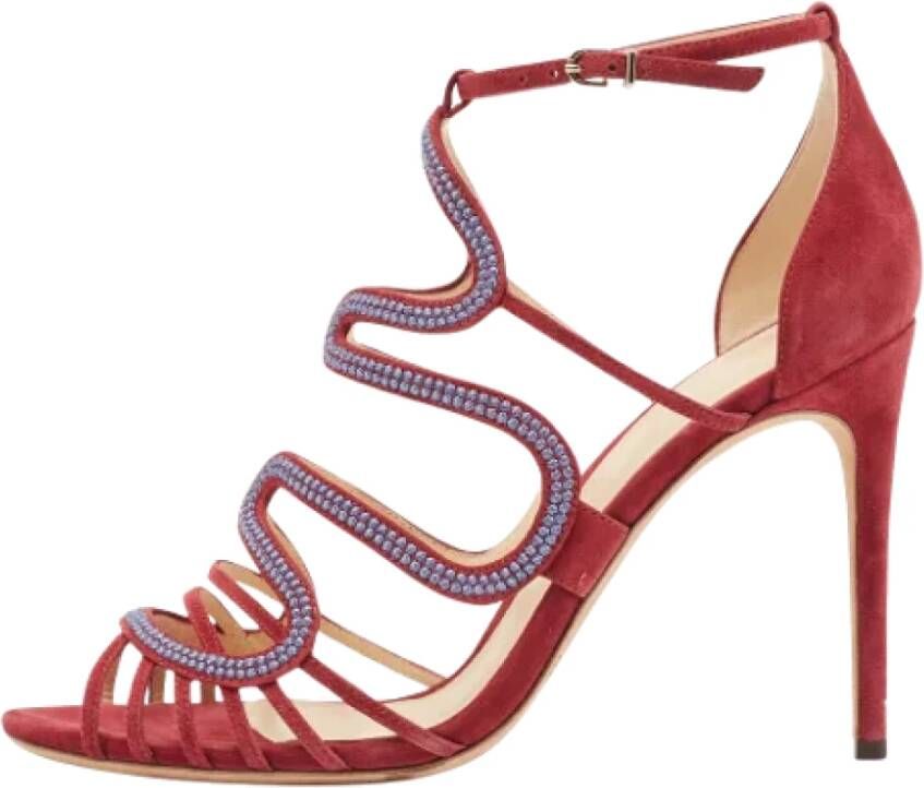 Alexandre Birman Pre-owned Suede sandals Red Dames