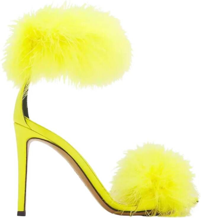 Alexandre Vauthier Gele Veren Hoge Hak Sandalen Yellow Dames