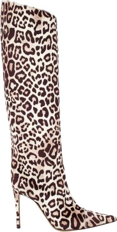 Alexandre Vauthier Luipaardprint Leren Laarzen Brown Dames