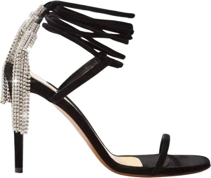 Alexandre Vauthier Zwarte kristalsandalen met kwastjes Black Dames