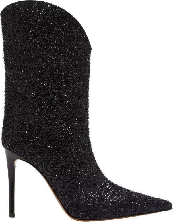 Alexandre Vauthier Zwarte tweed stiletto enkellaarsjes Black Dames