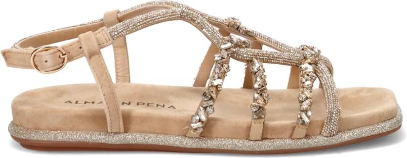 Alma en Pena Beige Sandalen Elegant Comfortabel Zachte Zool Beige Dames