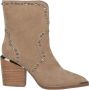 Alma en Pena Beige Suède Cowboylaars met 8 cm Rubberen Zool Beige Dames - Thumbnail 1