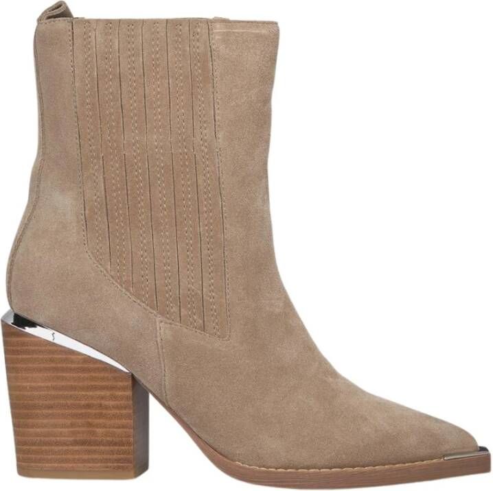 Alma en Pena Block Heel Enkellaars Beige Dames