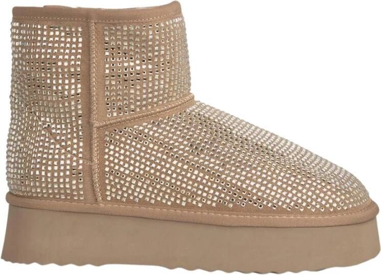 Alma en Pena Bontlaarsje met strass Beige Dames