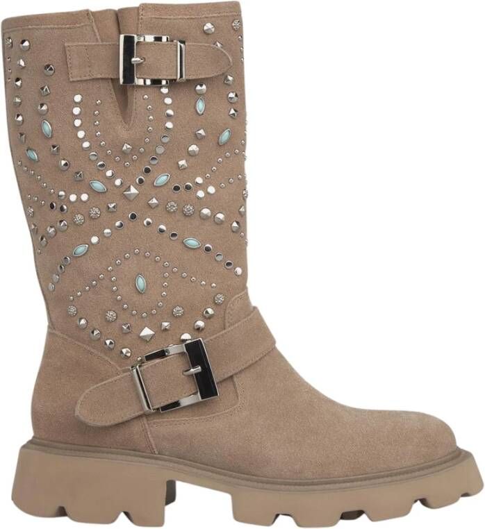 Alma en Pena Bootie zoolspoor studs Brown Dames