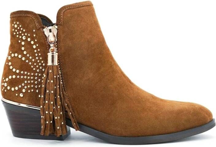 Alma en Pena Kameel Suède Jurk Booties Vrouwen Brown Dames