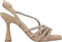 Alma en Pena Cirkelvormige Kruis Hiel Sandaal met Strass Details Beige Dames - Thumbnail 1