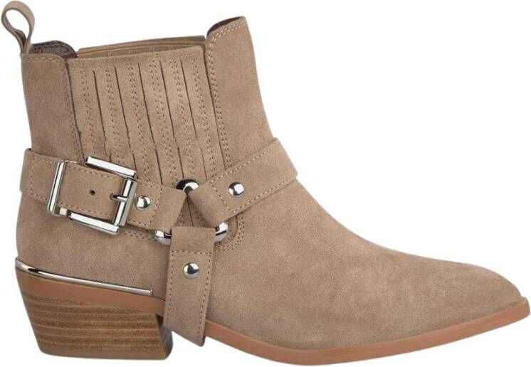 Alma en Pena Cowboy enkellaarzen Beige Dames