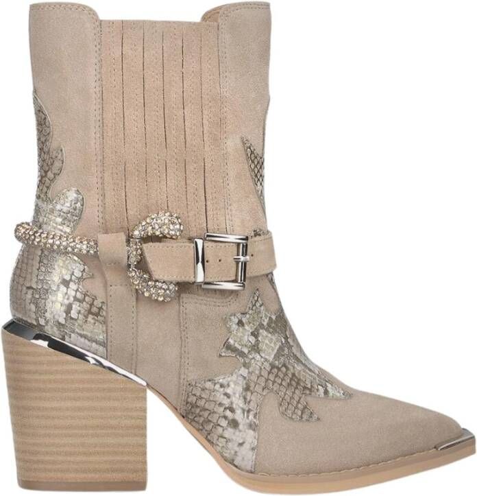 Alma en Pena Cowboy Geborduurde Bootie Brown Dames