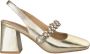 Alma en Pena Dames schoenen met vierkante hak en strass detail Yellow Dames - Thumbnail 1