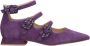 Alma en Pena Drievoudige gesp platte ballerina schoenen Purple Dames - Thumbnail 1