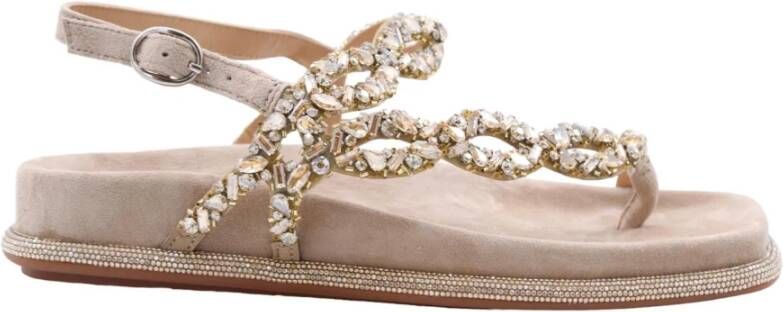 Alma en Pena Elegant Flat Sandals for Women Beige Dames