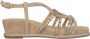 Alma en Pena Elegante Interlaced Sandaal met Strass Detail Beige Dames - Thumbnail 1