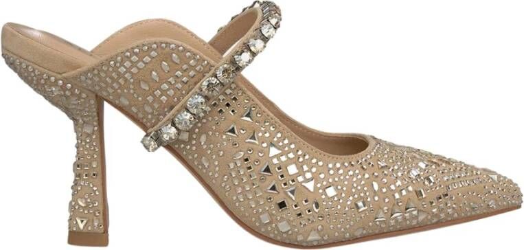 Alma en Pena Elegante Slingback Schoen met Strass Detail Beige Dames