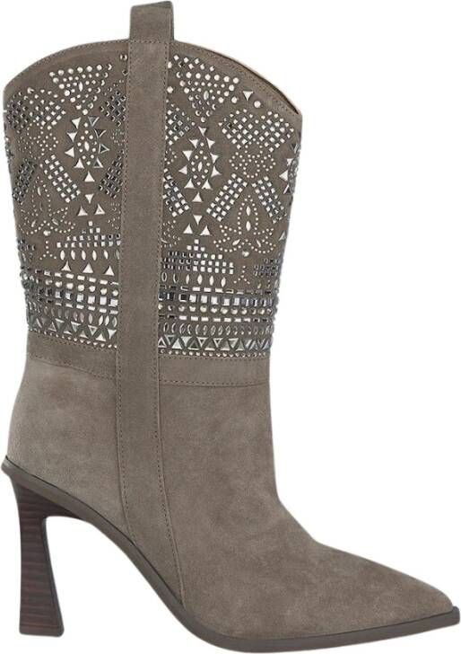 Alma en Pena Enkellaars hak met strass details Gray Dames