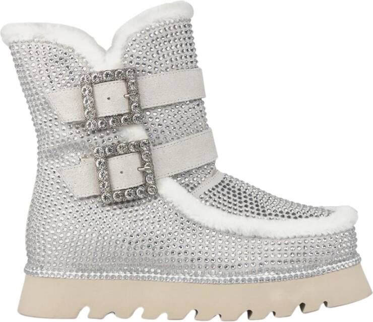 Alma en Pena Enkellaars met bonteffect en strass Gray Dames