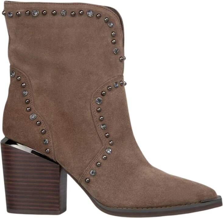 Alma en Pena Enkellaars met split en studs Brown Dames