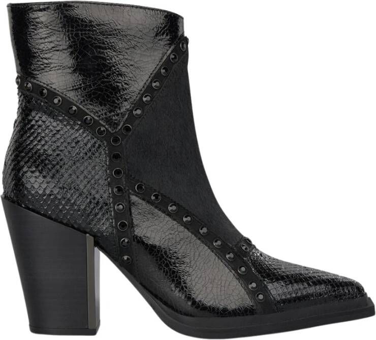 Alma en Pena Enkellaarsjes met hoge hakken en studs Black Dames