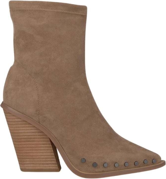 Alma en Pena Enkellaarsjes met puntige neus en stud details Beige Dames