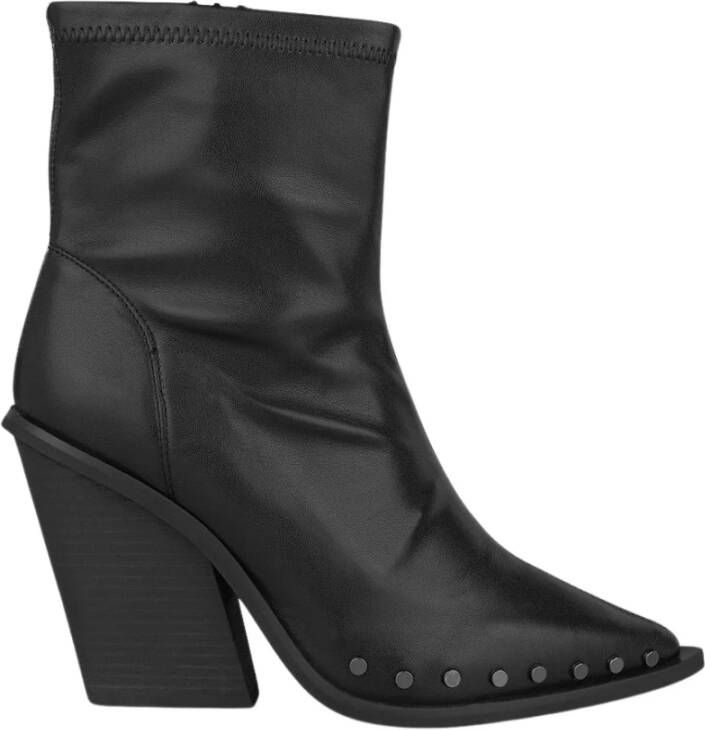 Alma en Pena Enkellaarsjes met puntige neus en studs Black Dames