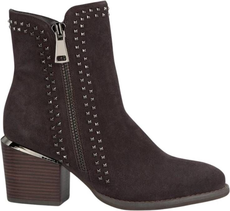 Alma en Pena Enkellaarsjes studs ritssluiting Brown Dames