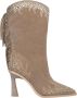 Alma en Pena Fringed Half-Boot met Versieringen Beige Dames - Thumbnail 1