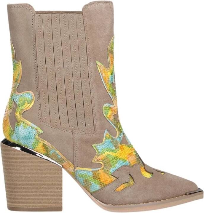 Alma en Pena Geborduurde Cowboy Enkellaars Multicolor Dames