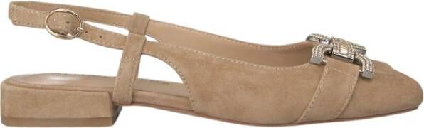 Alma en Pena Gesp Rhinestone Platte Schoen Beige Dames