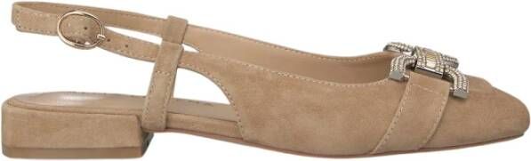 Alma en Pena Gesp Rhinestone Platte Schoen Beige Dames