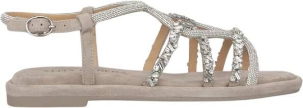 Alma en Pena Gevlochten Rhinestone Sandaal Gray Dames