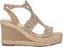 Alma en Pena Gevlochten sleehak sandaal met strass detail Beige Dames - Thumbnail 1