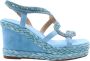 Alma en Pena Rhinestone Snake Sleehak Sandaal Blue Dames - Thumbnail 1