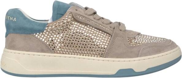 Alma en Pena Glinsterende Sneakers Beige Dames