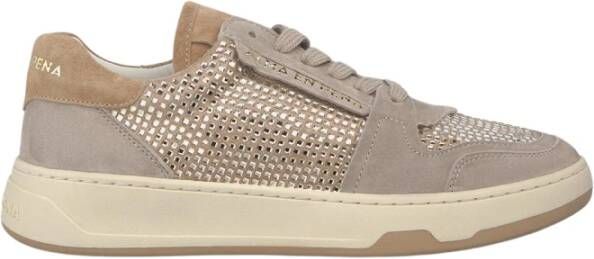 Alma en Pena Glinsterende Sneakers Beige Dames