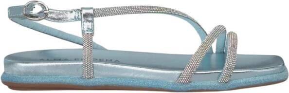Alma en Pena Glitter Flat Sandal Blue Dames