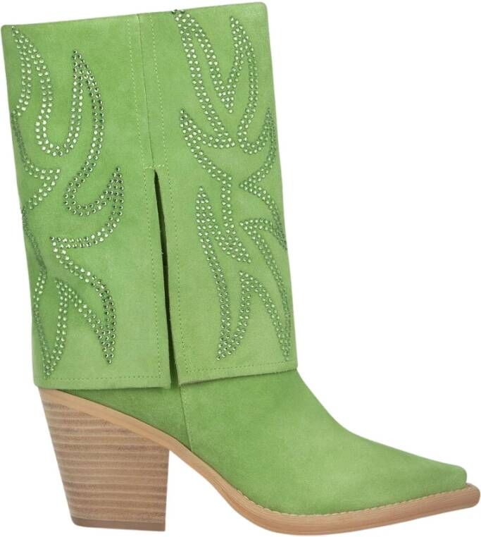 Alma en Pena Glitter Hiel Gaiter Boot Green Dames