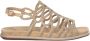 Alma en Pena Glitter Interlaced Flat Sandal Beige Dames - Thumbnail 1