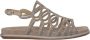 Alma en Pena Glitter Interlaced Platte Sandaal Gray Dames - Thumbnail 1